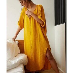 NWT Intimately Free People Women's On A Cloud Nightie in Gold Yellow Size Small